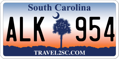 SC license plate ALK954