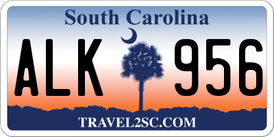 SC license plate ALK956