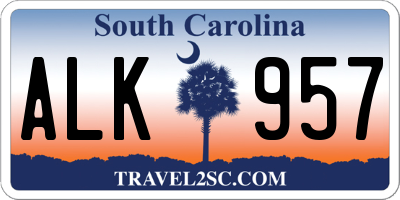 SC license plate ALK957