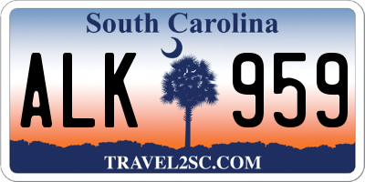 SC license plate ALK959