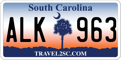 SC license plate ALK963
