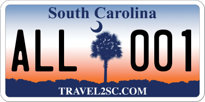 SC license plate ALL001