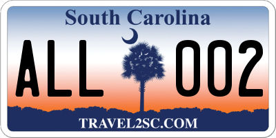 SC license plate ALL002