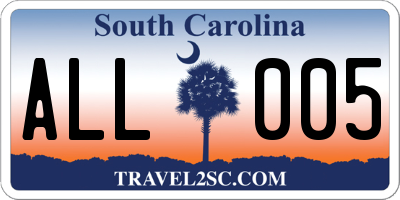 SC license plate ALL005
