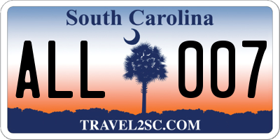 SC license plate ALL007
