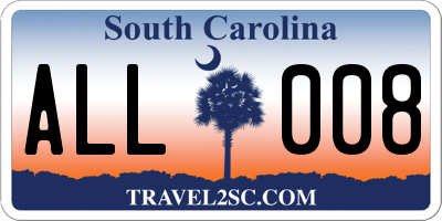 SC license plate ALL008