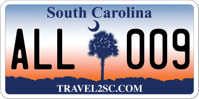 SC license plate ALL009