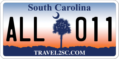 SC license plate ALL011
