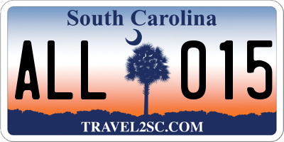 SC license plate ALL015