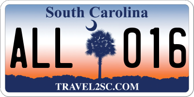 SC license plate ALL016