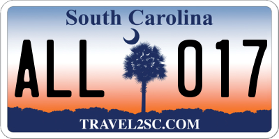 SC license plate ALL017