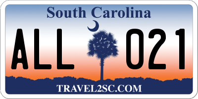 SC license plate ALL021
