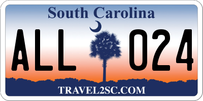 SC license plate ALL024