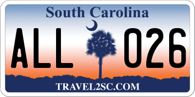 SC license plate ALL026