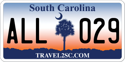 SC license plate ALL029