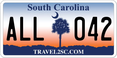 SC license plate ALL042