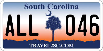 SC license plate ALL046