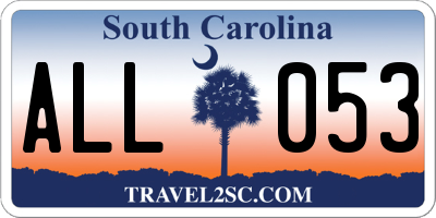 SC license plate ALL053