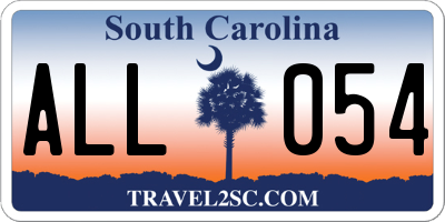 SC license plate ALL054