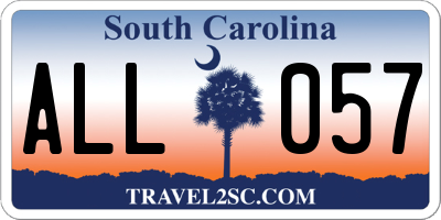 SC license plate ALL057