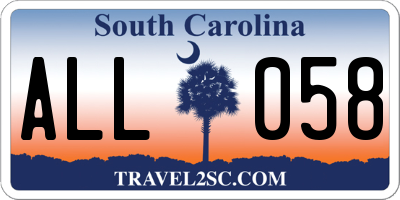 SC license plate ALL058