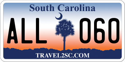 SC license plate ALL060