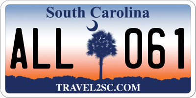 SC license plate ALL061