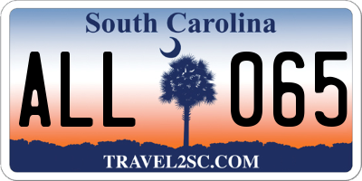 SC license plate ALL065