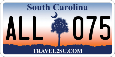 SC license plate ALL075