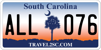 SC license plate ALL076