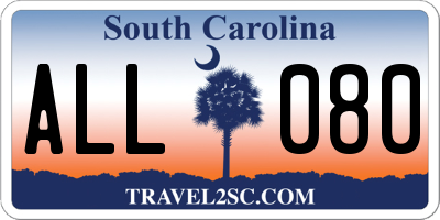 SC license plate ALL080