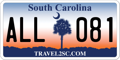 SC license plate ALL081