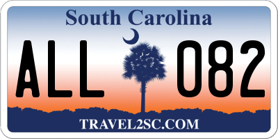 SC license plate ALL082
