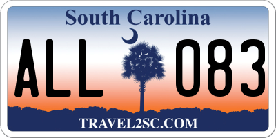 SC license plate ALL083