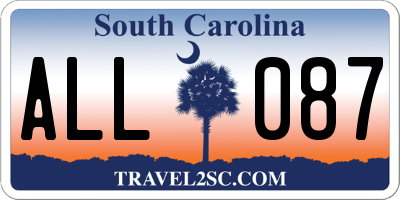 SC license plate ALL087