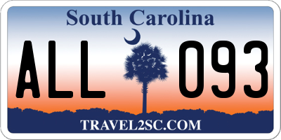 SC license plate ALL093