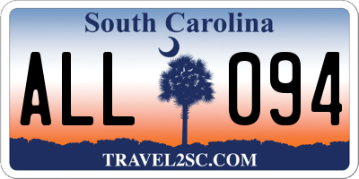 SC license plate ALL094