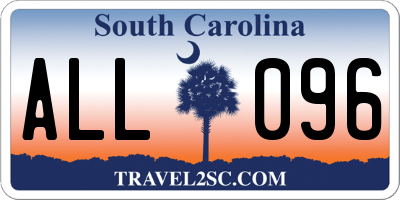SC license plate ALL096