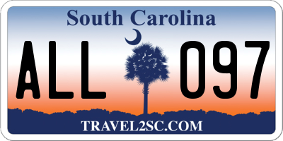 SC license plate ALL097