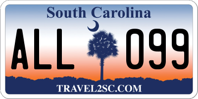 SC license plate ALL099