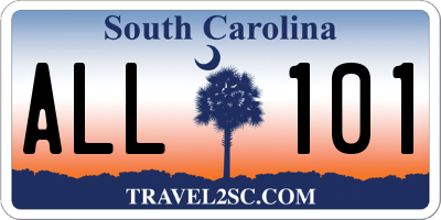 SC license plate ALL101