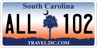 SC license plate ALL102
