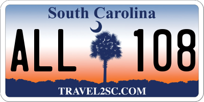 SC license plate ALL108