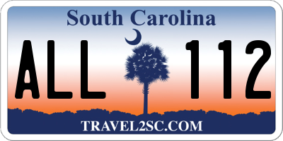SC license plate ALL112