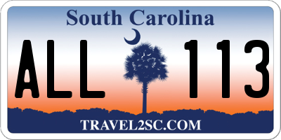 SC license plate ALL113