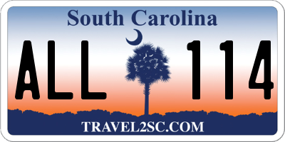 SC license plate ALL114