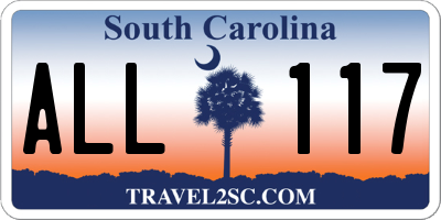 SC license plate ALL117