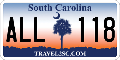 SC license plate ALL118