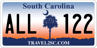 SC license plate ALL122