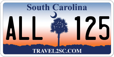 SC license plate ALL125